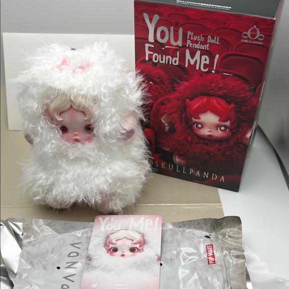 SkullPanda- Pop Mart - You Found Me! Plush Doll Pendant/Purse Charm-Ghostie NWOT - Picture 5 of 17